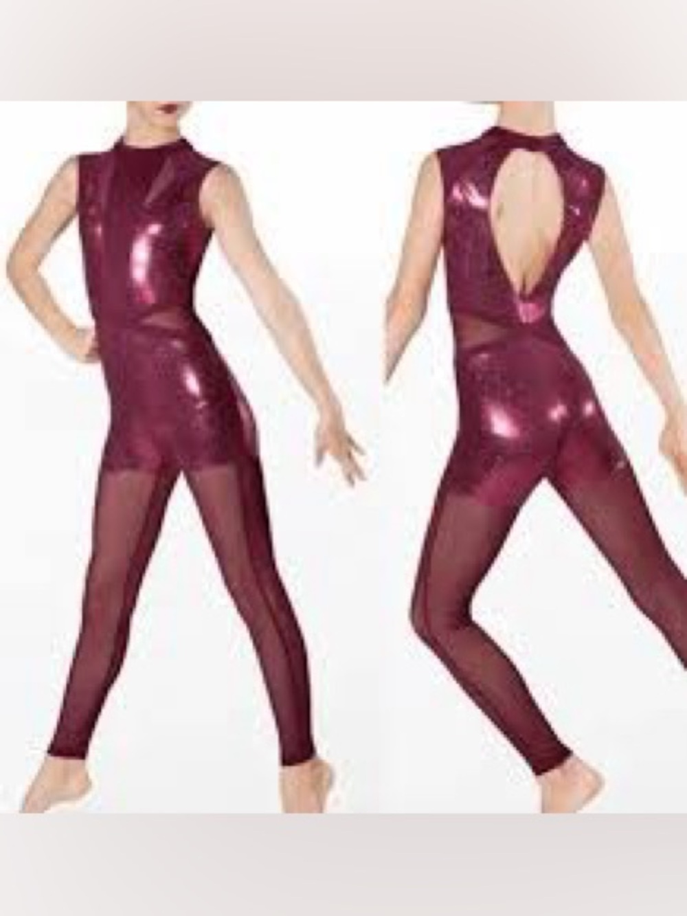 WEISSMAN ELITE DANCE MESH HOLOGRAM DOT UNITARD JUMPSUIT 🤸🏼